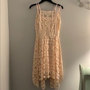 Blush pink flare dress